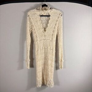 Nightcap Cream Long Sleeve Lace Dress